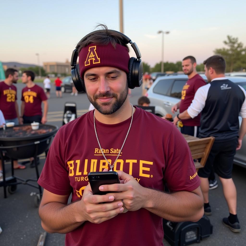 Arizona State Fan Listening to Radio