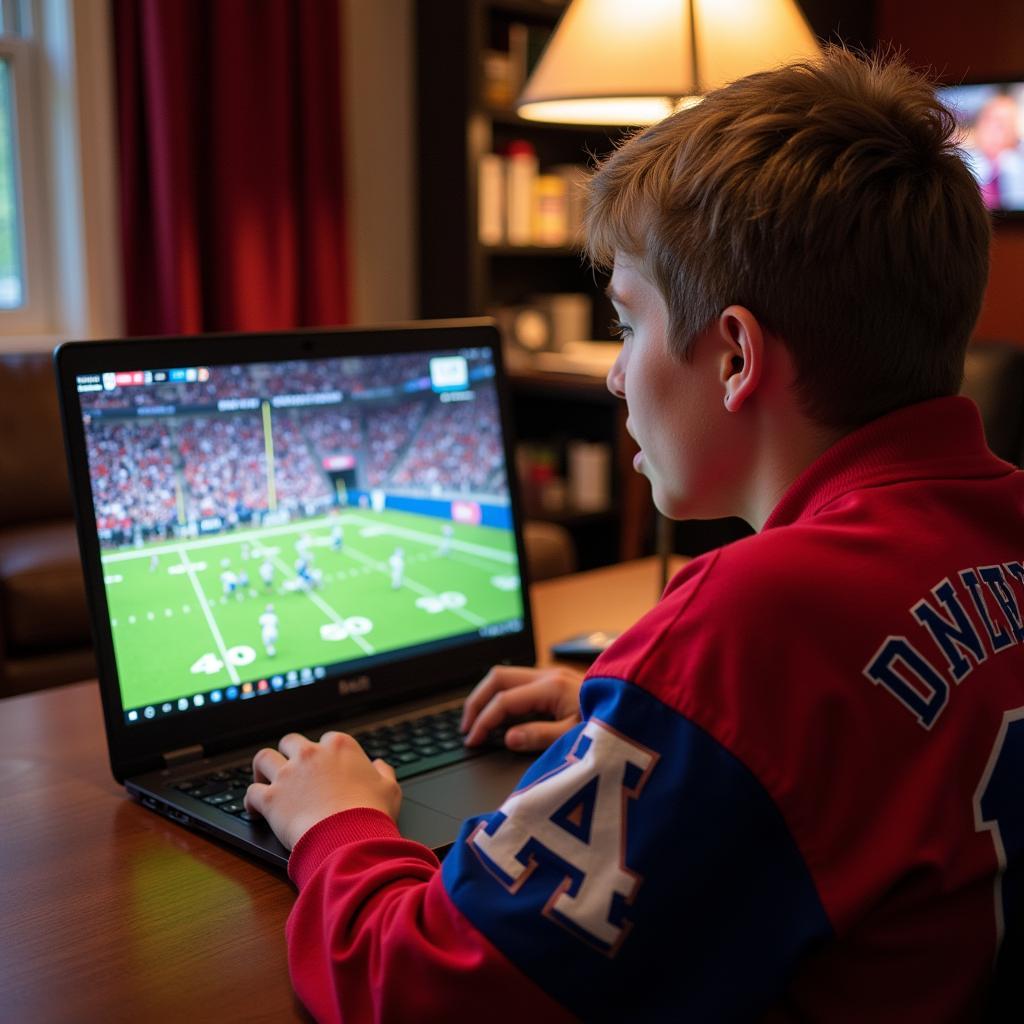 Arkadelphia Badgers Football Fan Watching Live Stream