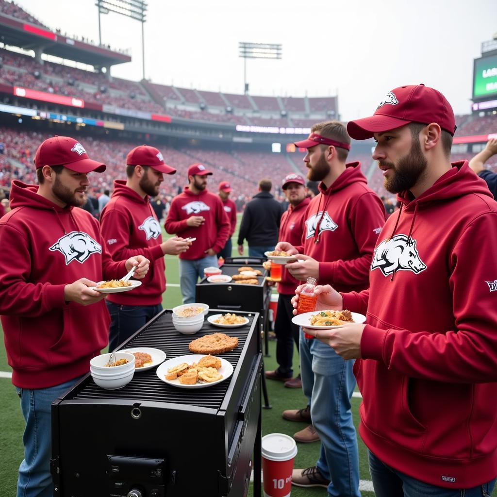 Arkansas Razorbacks Fans Tailgating