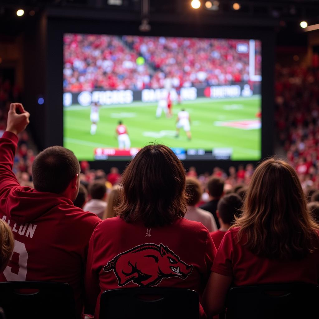 Arkansas Razorbacks Fans Watching Live Stream