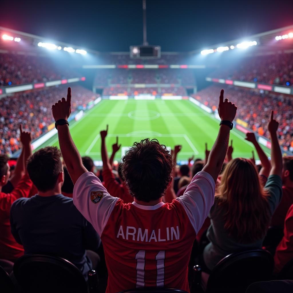 Armenian Football Fans Watching Live Match on TV