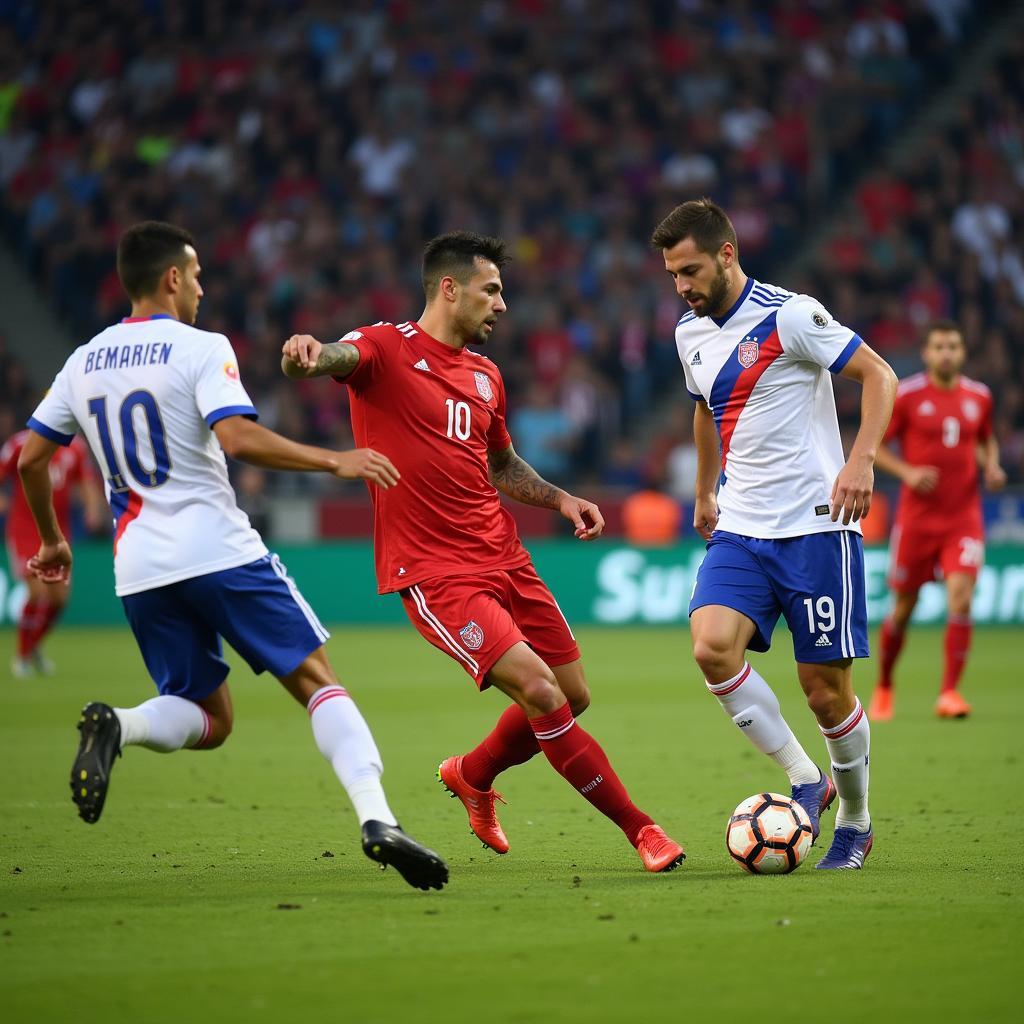 Armenian National Team Playing a Qualifying Match