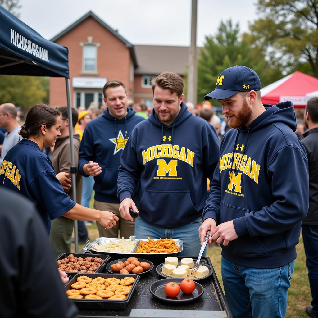 Army and Michigan Fans Tailgating Before the Game