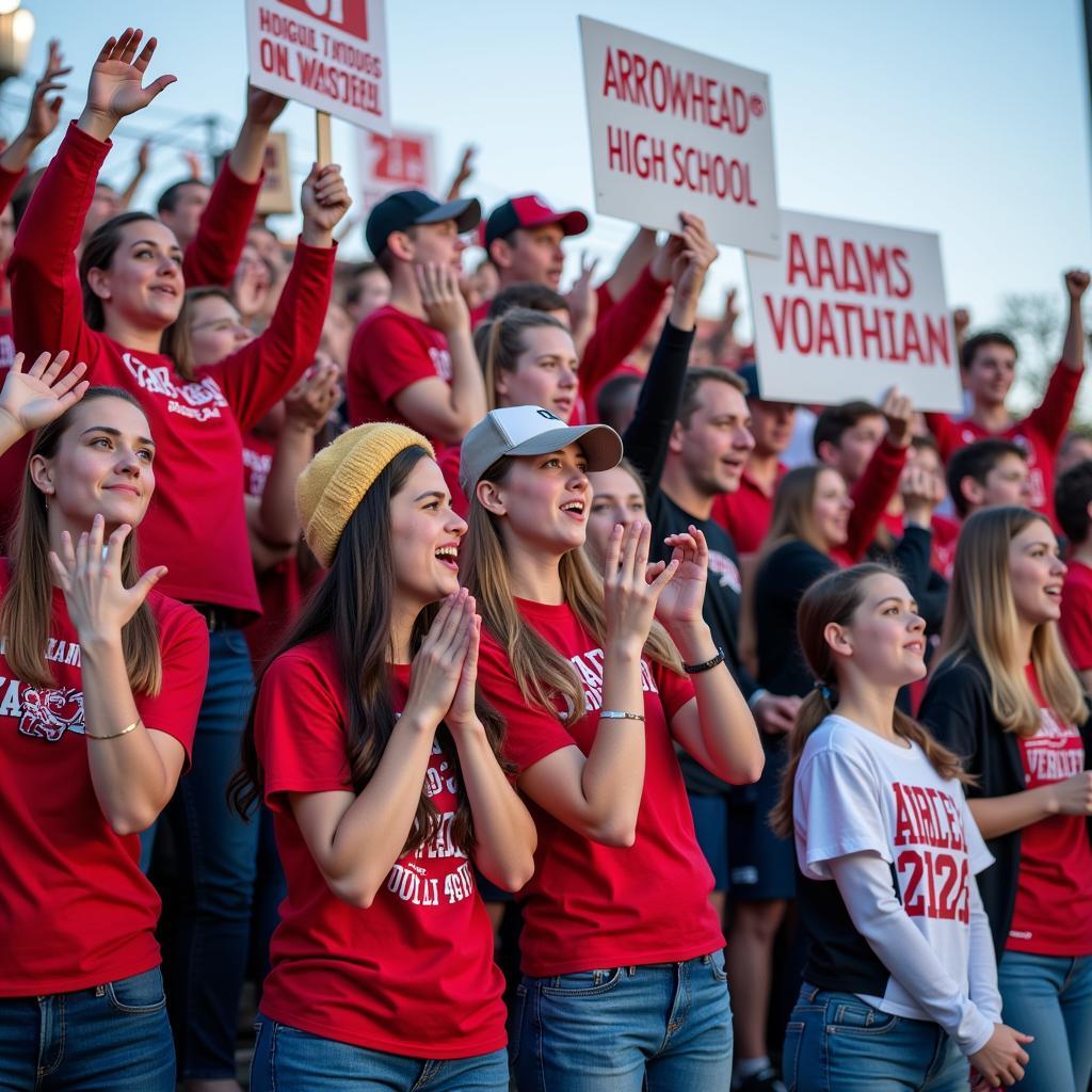 Arrowhead High School Football Fans Cheering