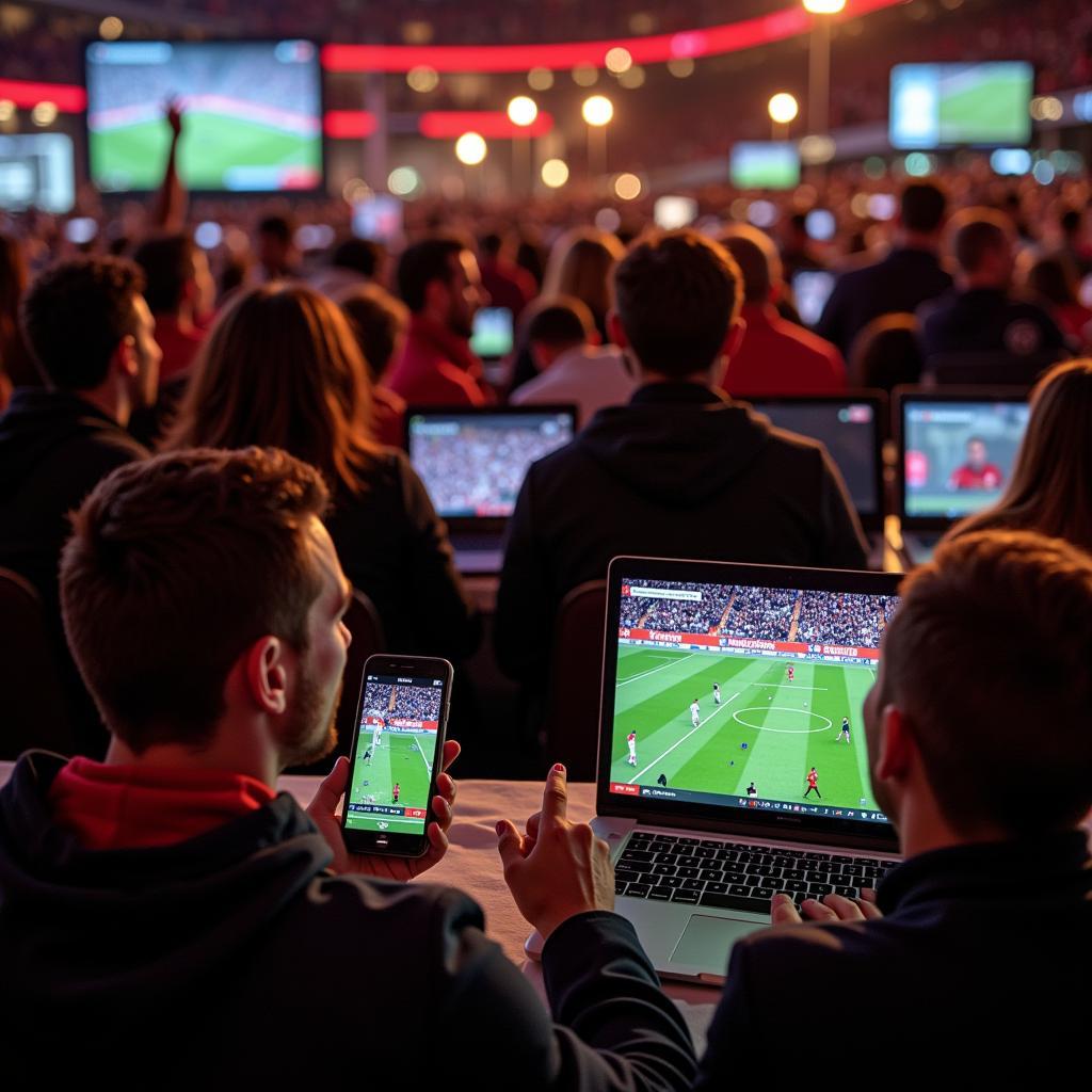 Arsenal v Swansea Fans Watching Live Stream