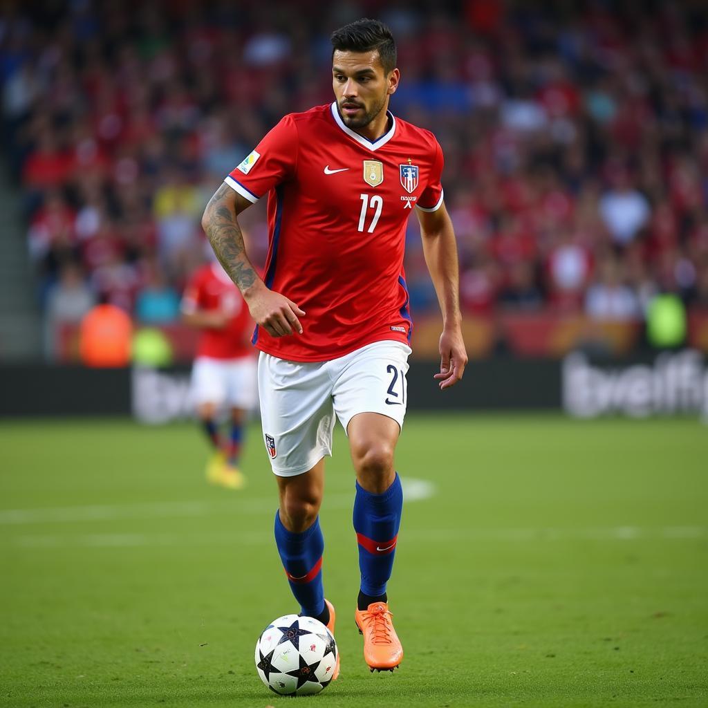 Arturo Vidal playing for Chile