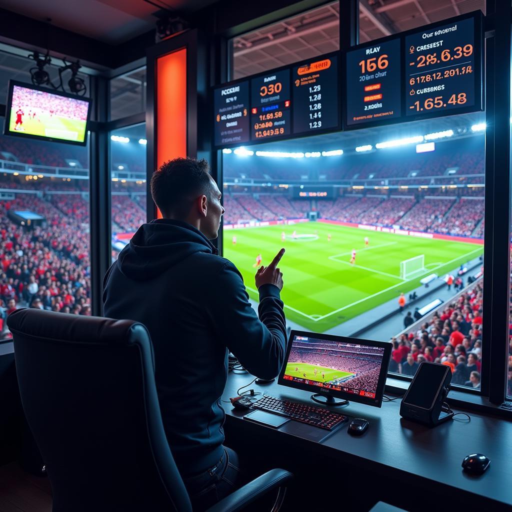 Asher Jordan providing live commentary on a football match