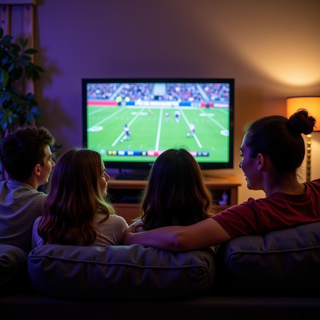 Friends Gathering to Watch the Ashland University Football Game Live Stream