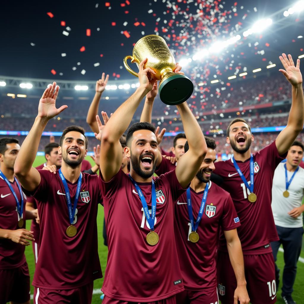 Qatar celebrates winning the Asian Cup 2018