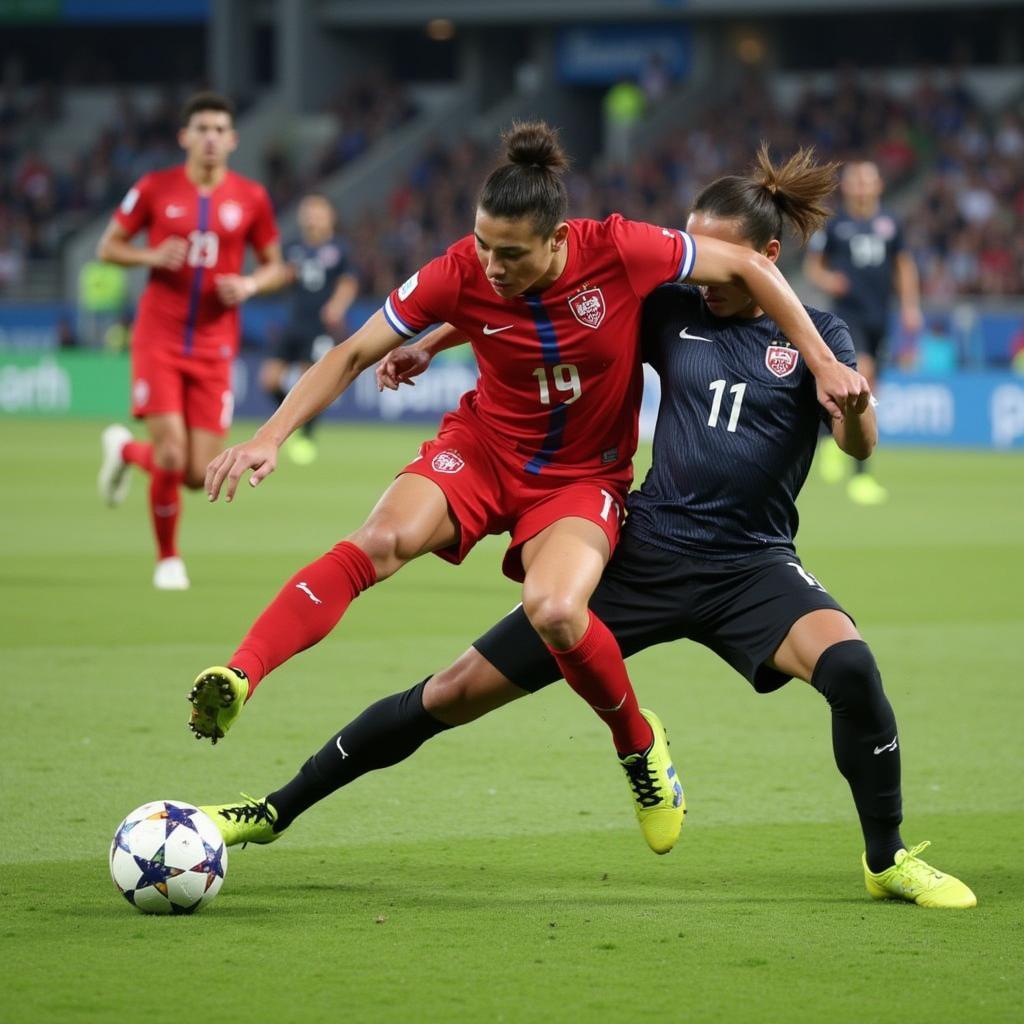 A Football Tackle During the 2018 Asian Games