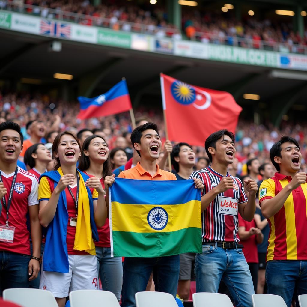 Passionate Fans Watching Asian U23 Football