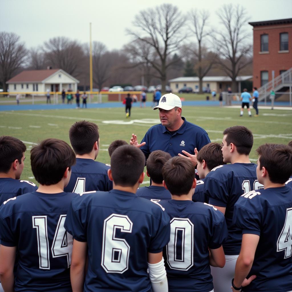 Atlantic City High School Football Team Huddle