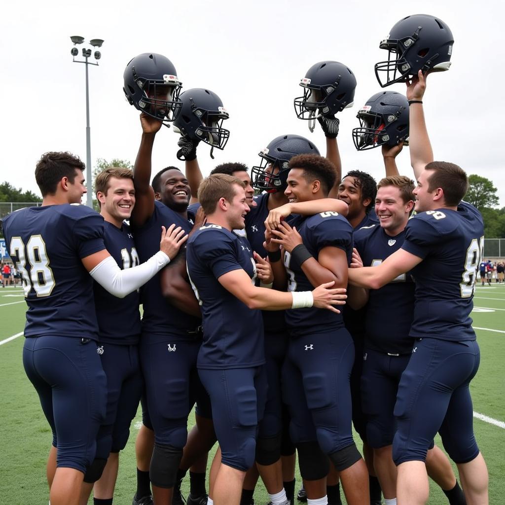 Avon Football Team Celebrating Victory