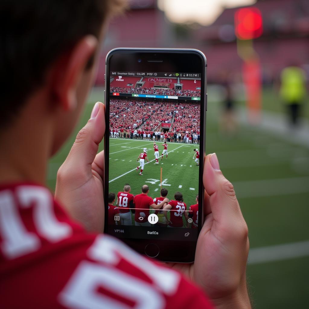 Listening to Badger Football on a Mobile App