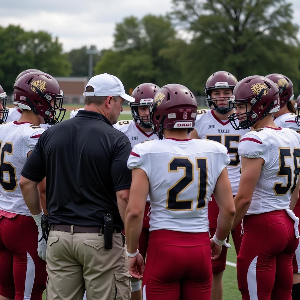 Badger High School Football Team Huddle