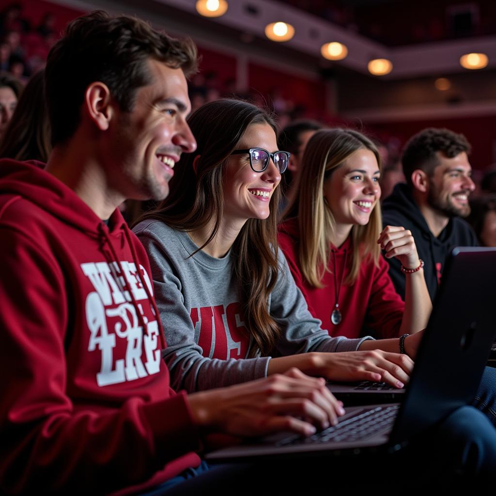 Badger Fans Enjoying the Game via Live Stream