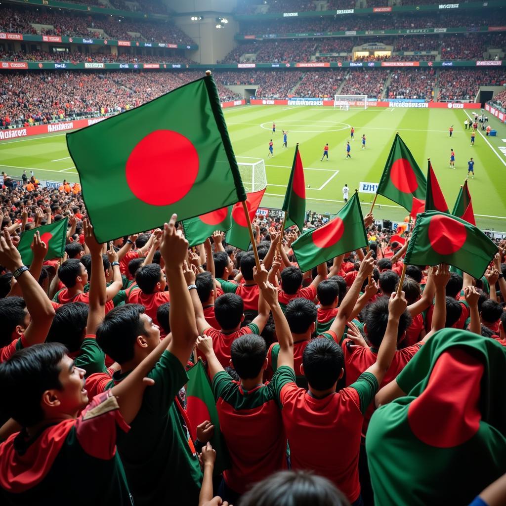 Bangladesh Champions League Fans Celebrating a Goal