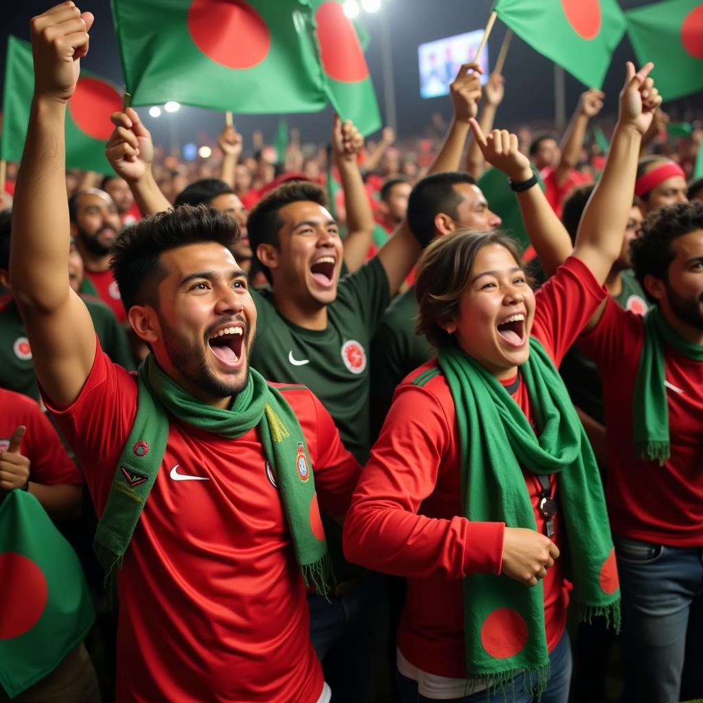 Bangladesh Football Fans Celebrating