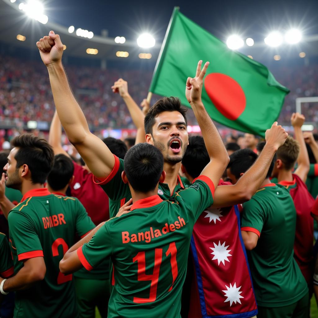 Bangladesh vs Nepal Fans Celebrating