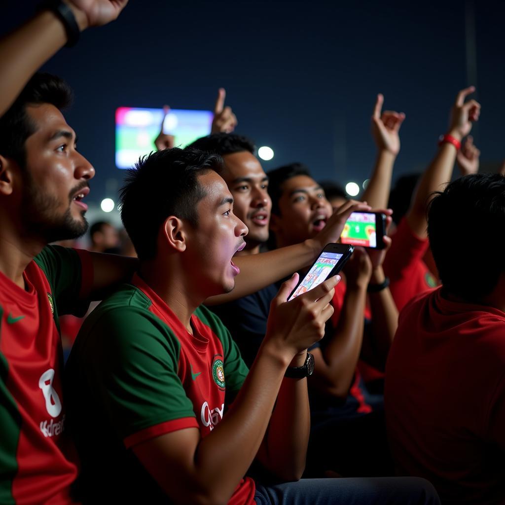 Bangladeshi Fans Watching Football