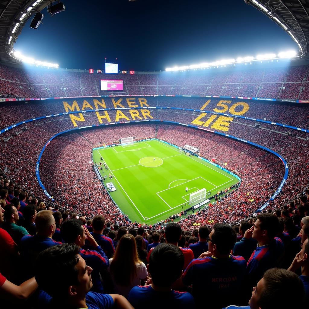 The electric atmosphere at Camp Nou during a Barcelona vs Real Madrid match in 2013