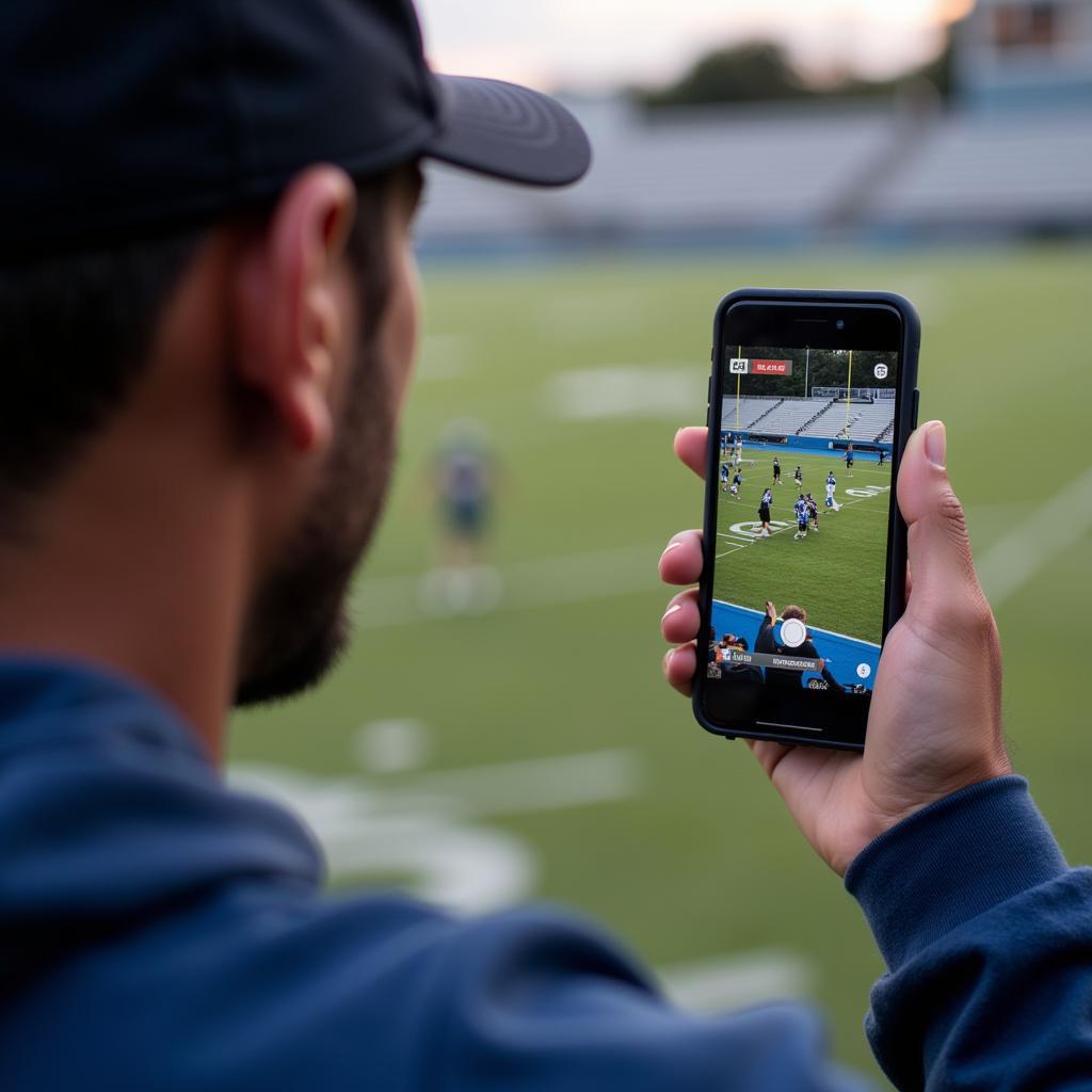 Watching Barron Collier High School football live stream on a mobile phone