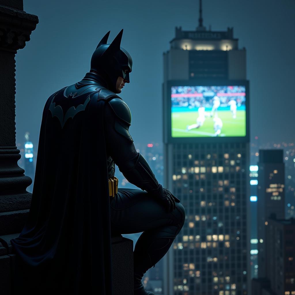 Batman Watching Football