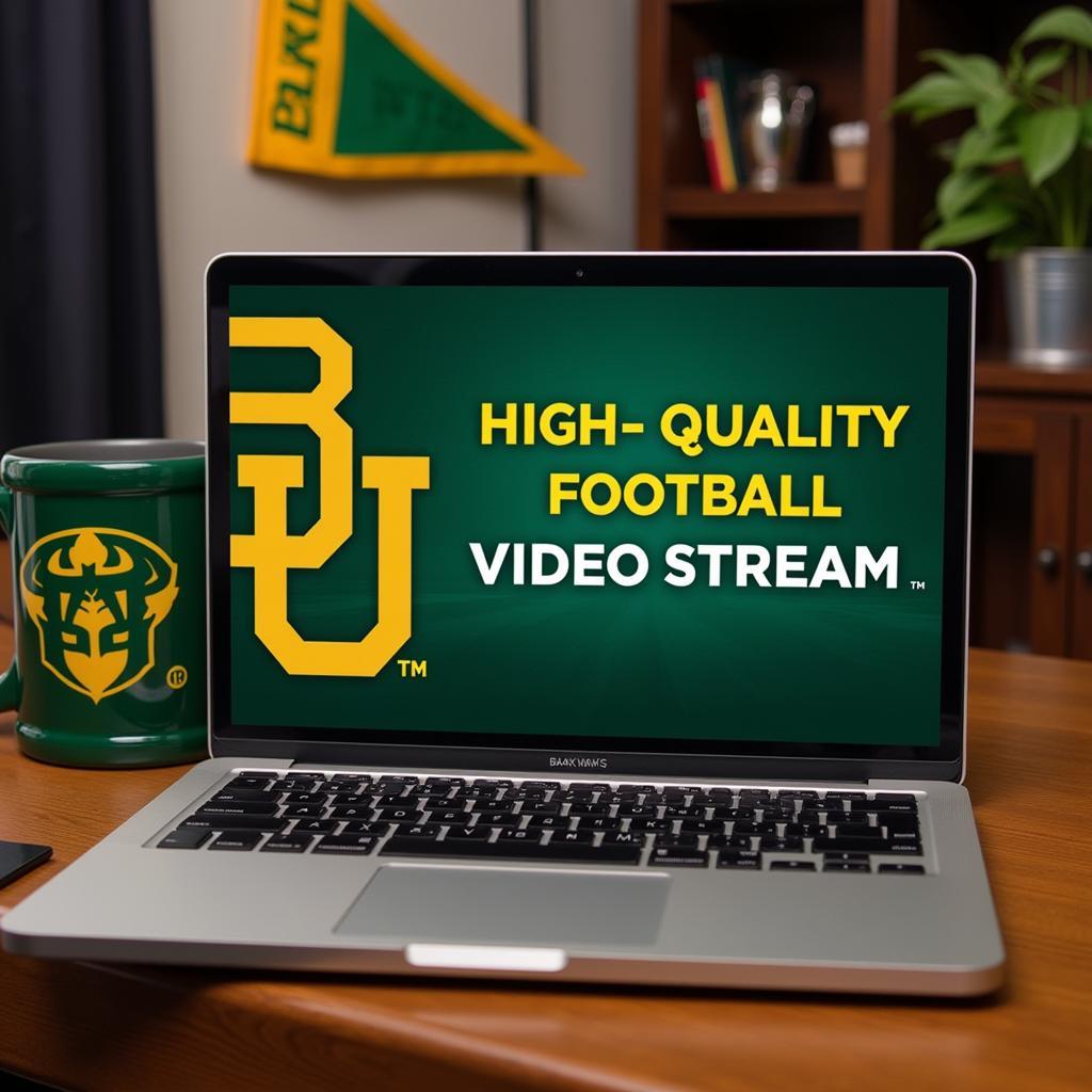 Baylor Football Live Stream Setup on Laptop