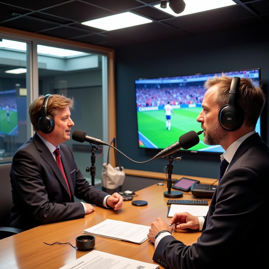 BBC 5 Live Studio During a Football Match