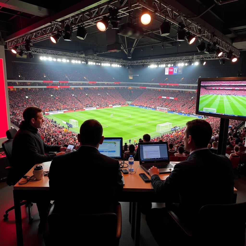 BBC Five Live Studio During a Live Football Match