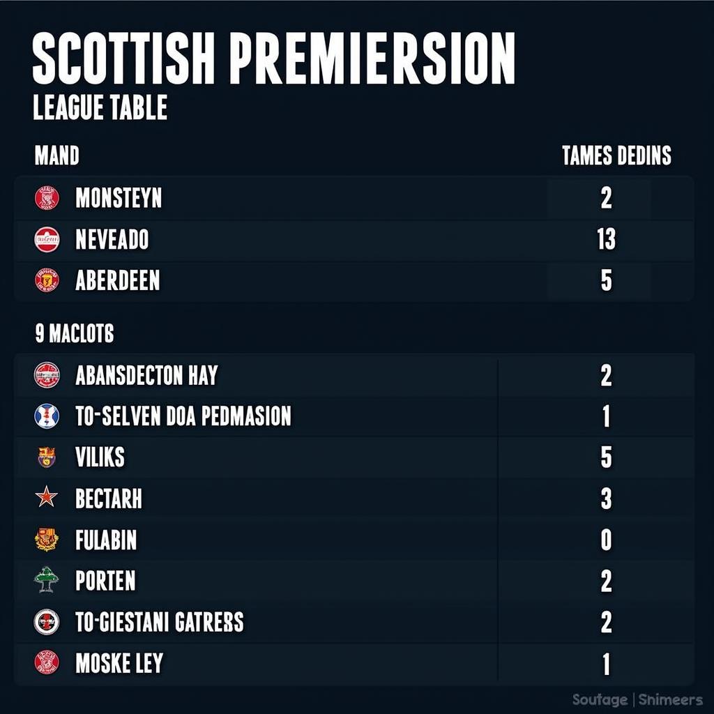 Scottish Premiership League Table