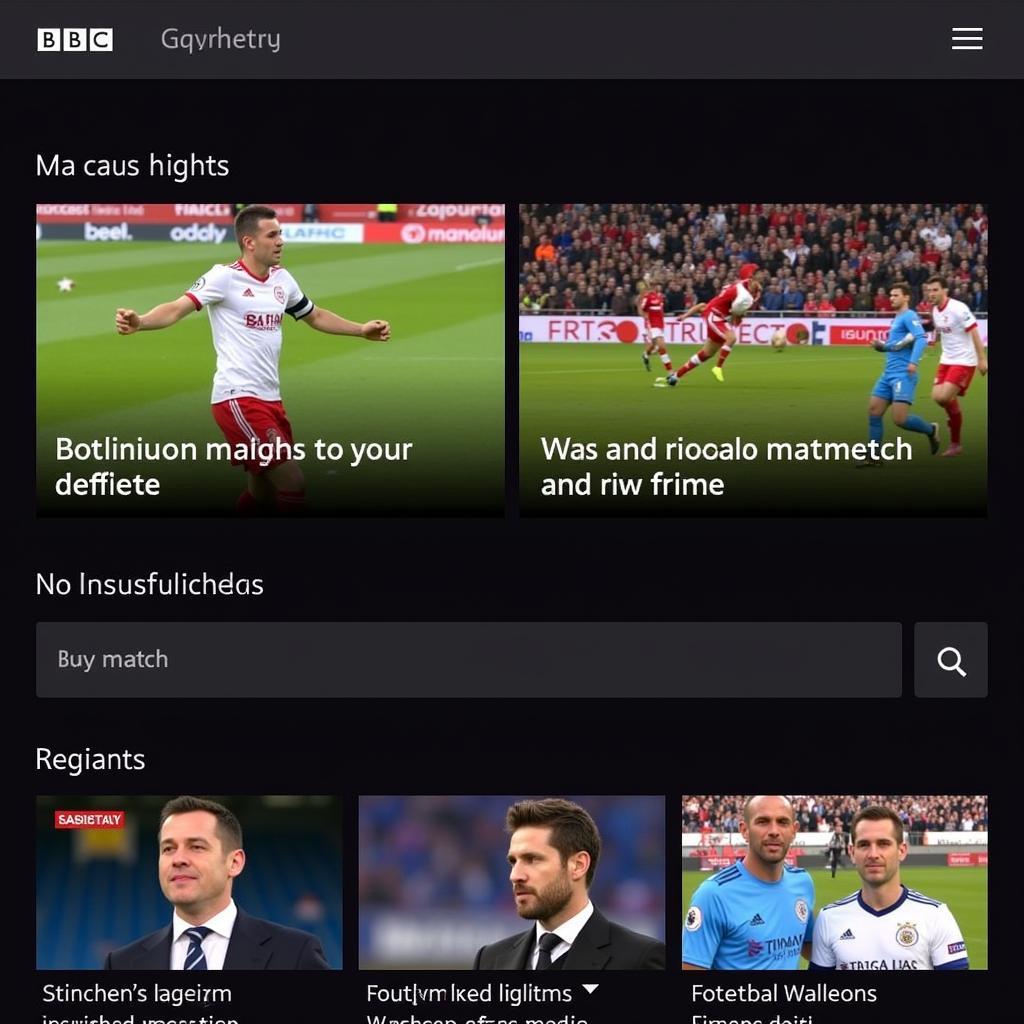 BBC iPlayer Football Interface