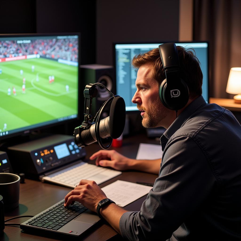 BBC Radio Sheffield Studio During Live Football Commentary