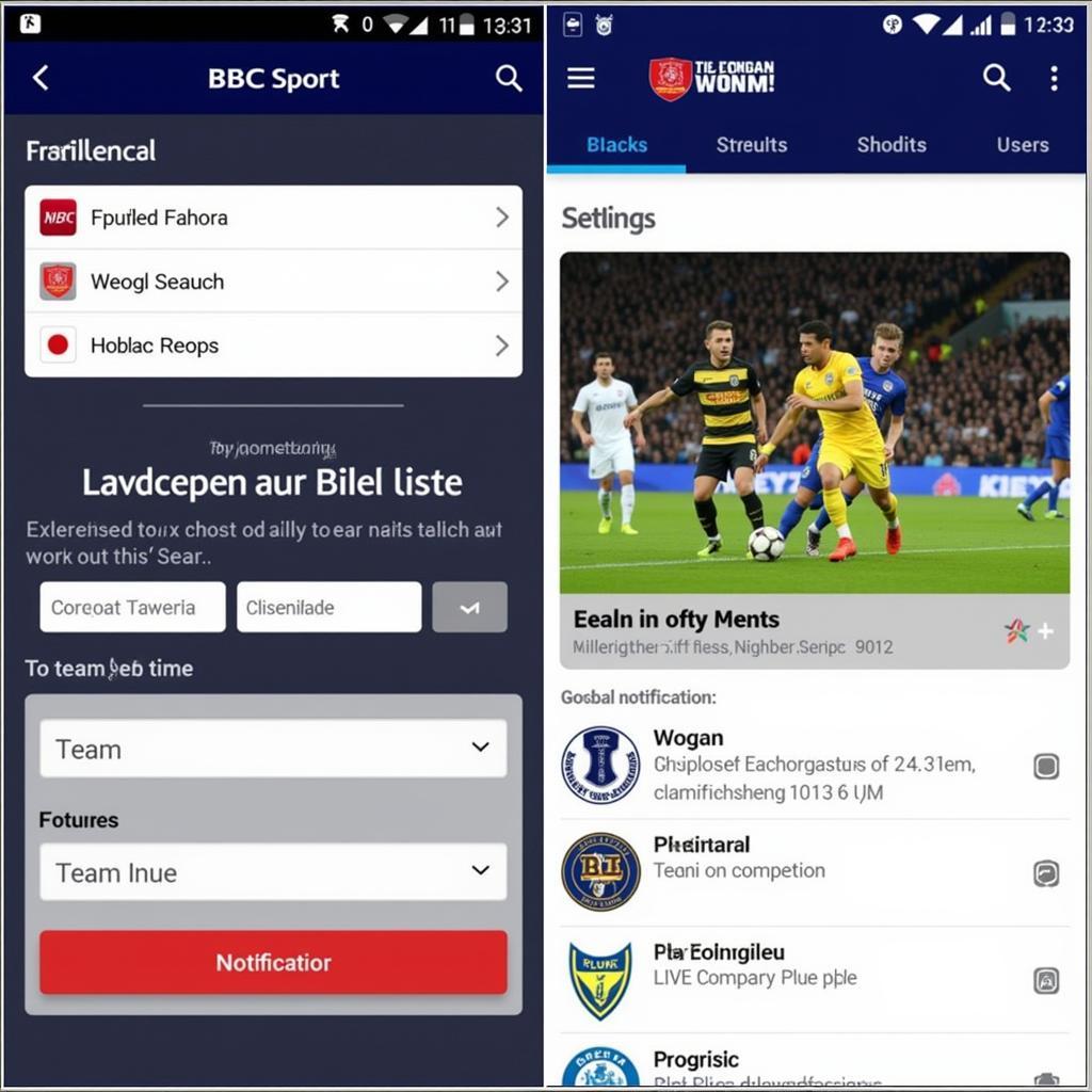 BBC Sport App Live Football