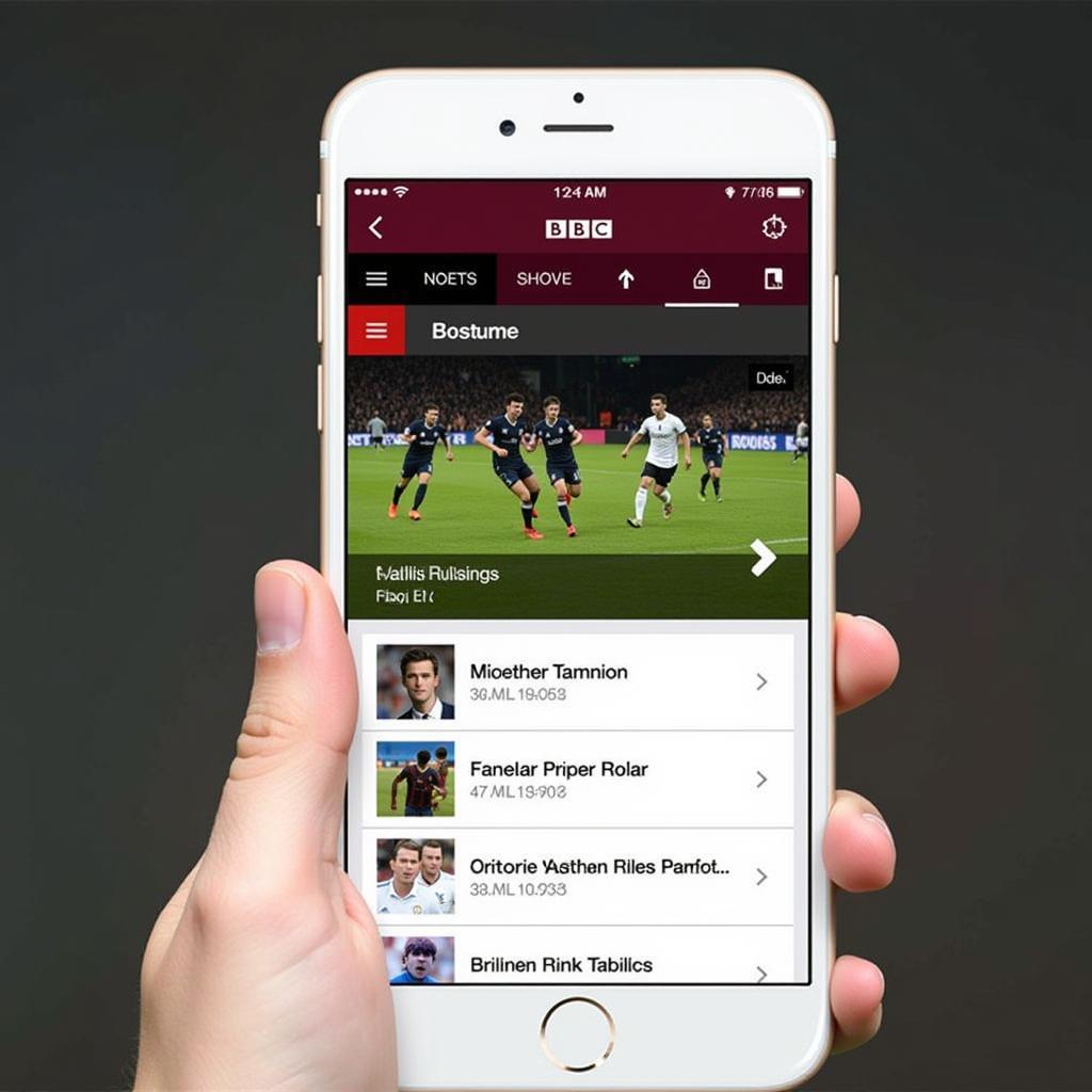 BBC Sport Football Live Fixtures Mobile App