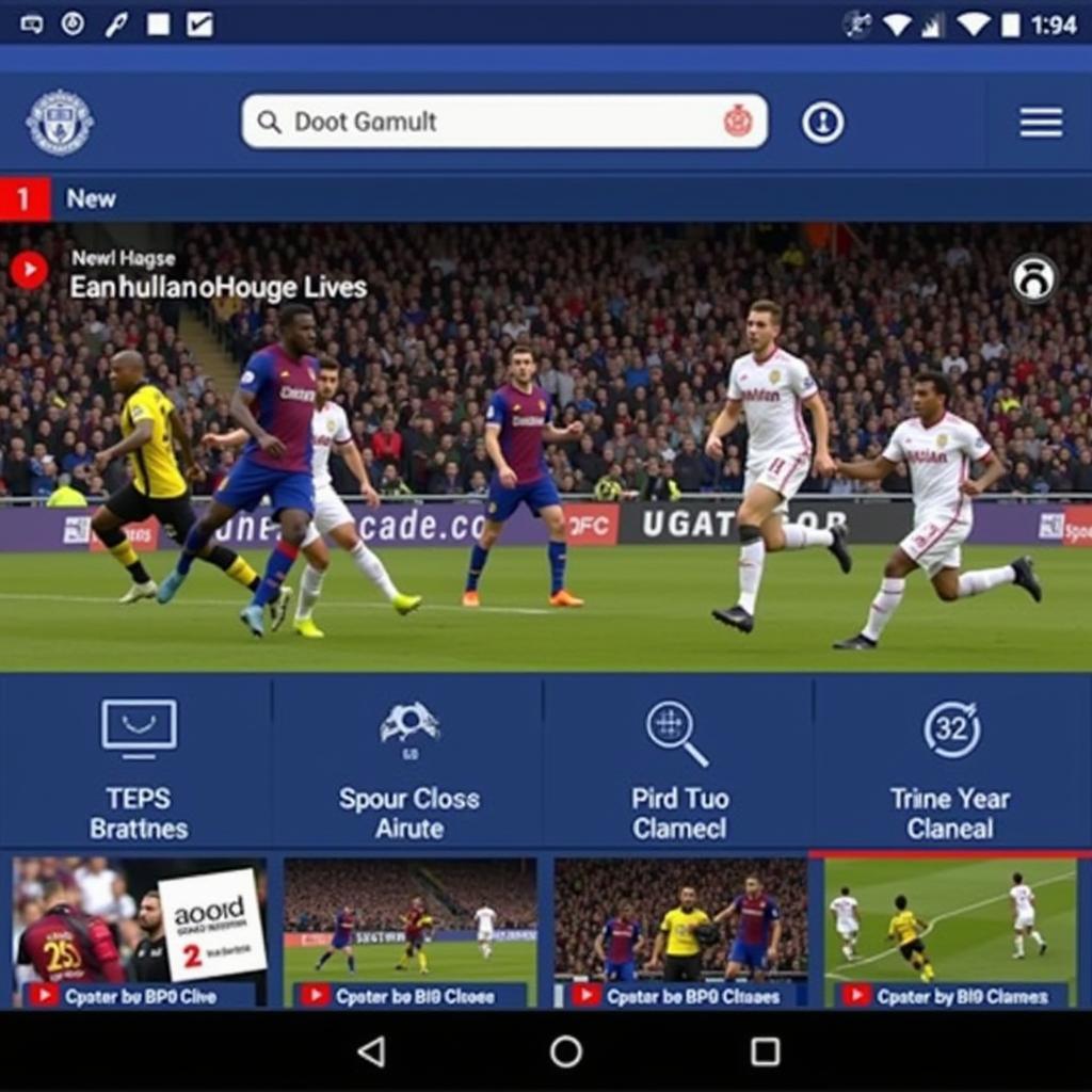 BBC Sport Mobile App Showing Live Football