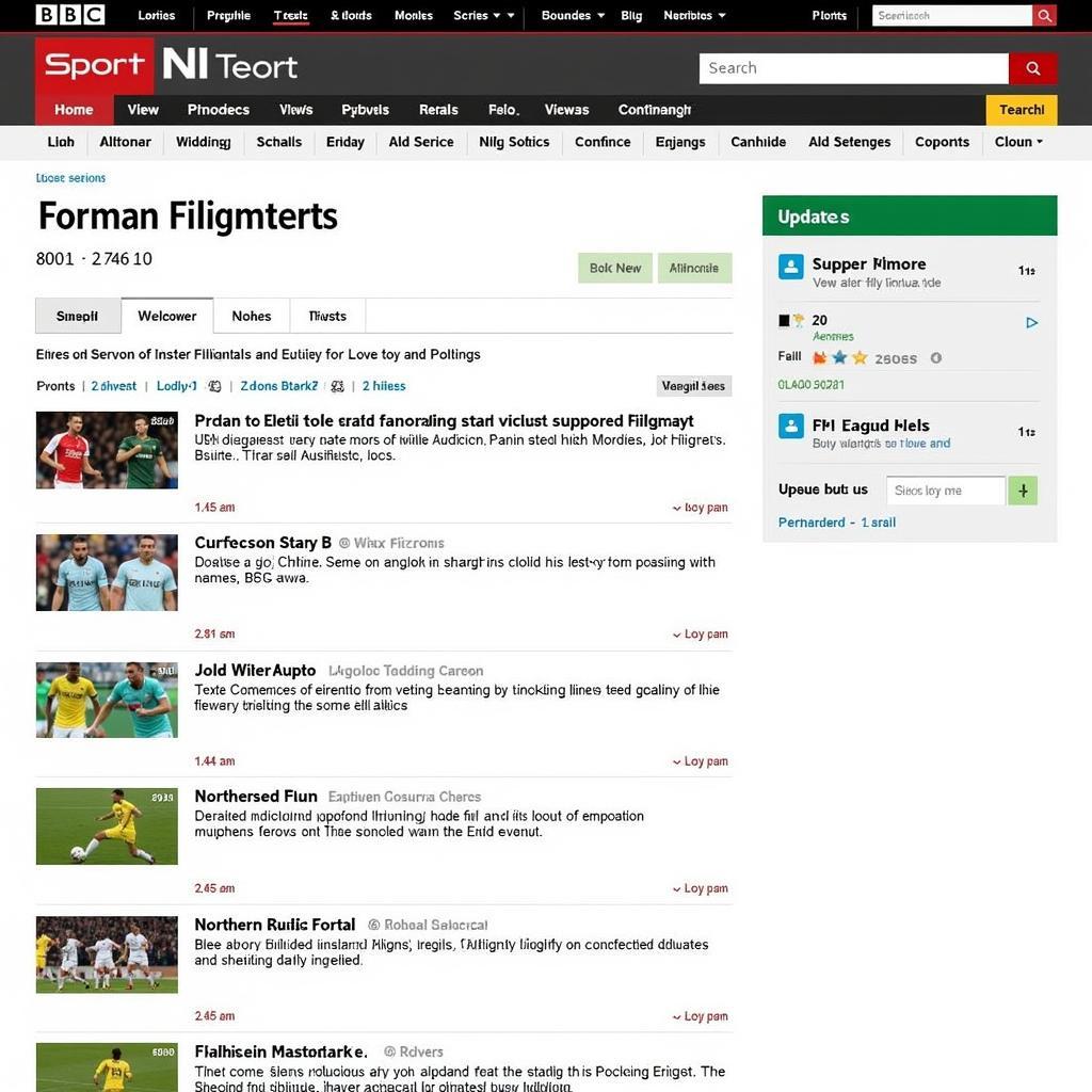 BBC Sport NI Website Live Coverage