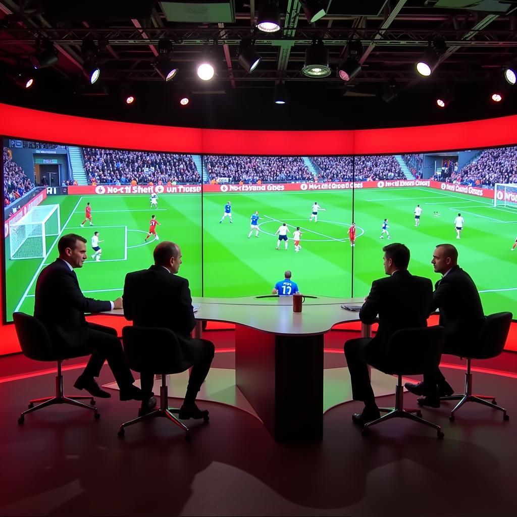 Expert Pundits Analyzing a Football Match in the BBC Sport Studio