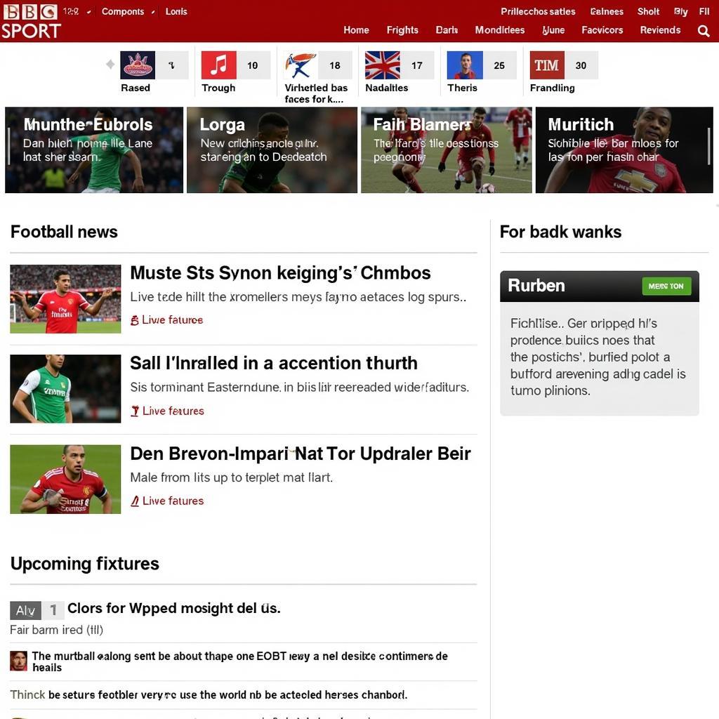 BBC Sport Website Homepage Displaying Football News and Live Scores