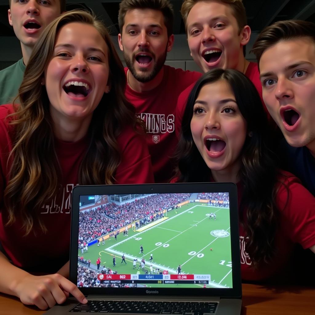 Belding High School Football Fans Watching Live Stream