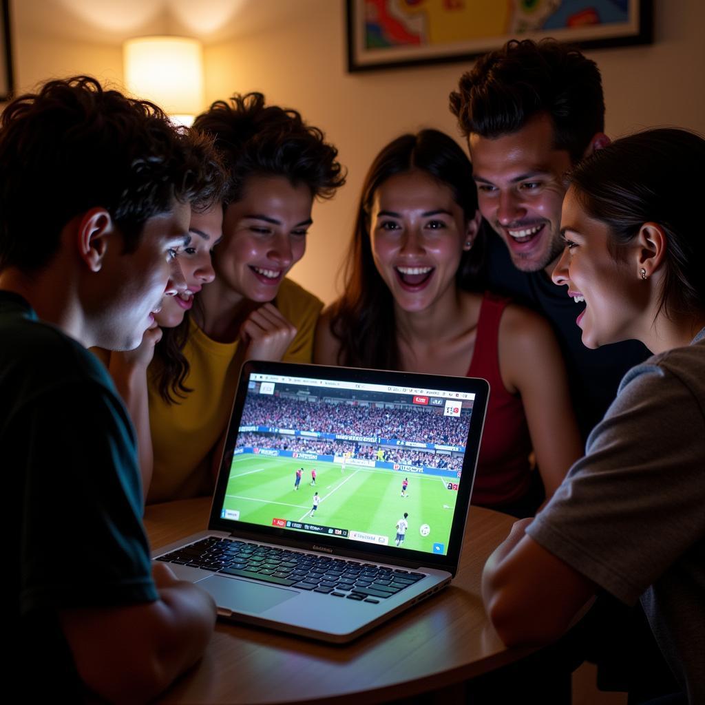 Belen Los Lunas Fans Watching a Live Stream Together