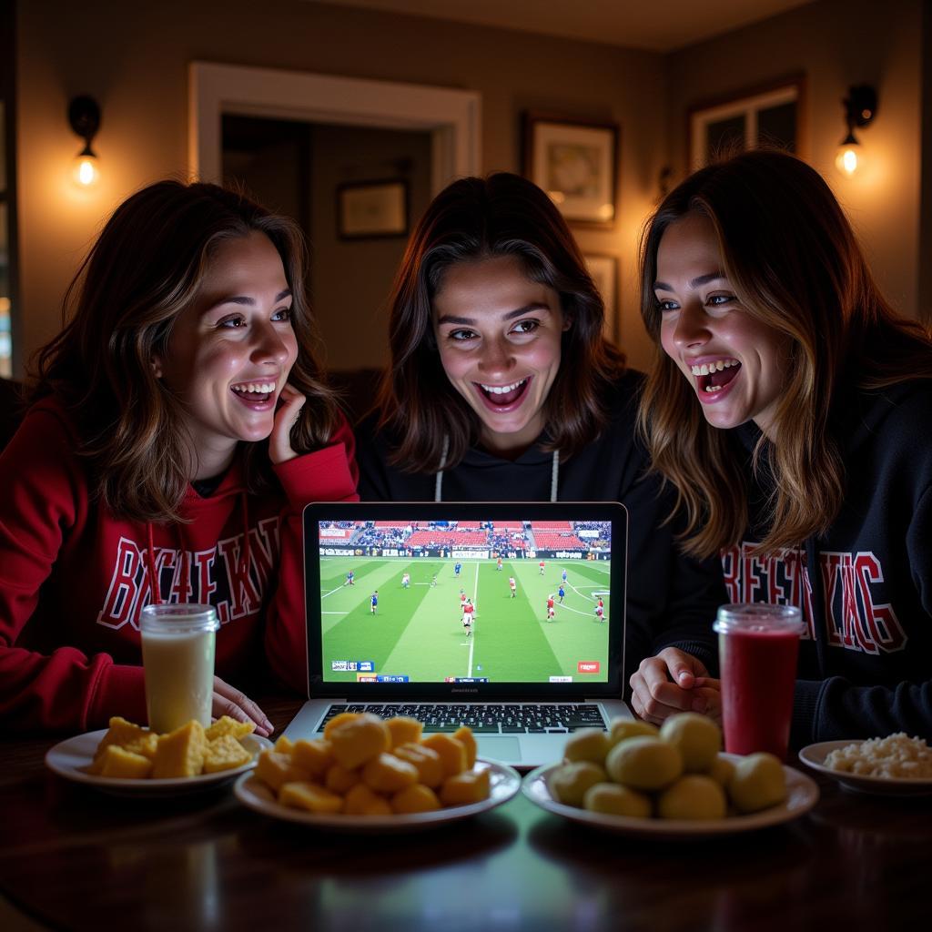 Belleville Football Fans Watching Live Stream