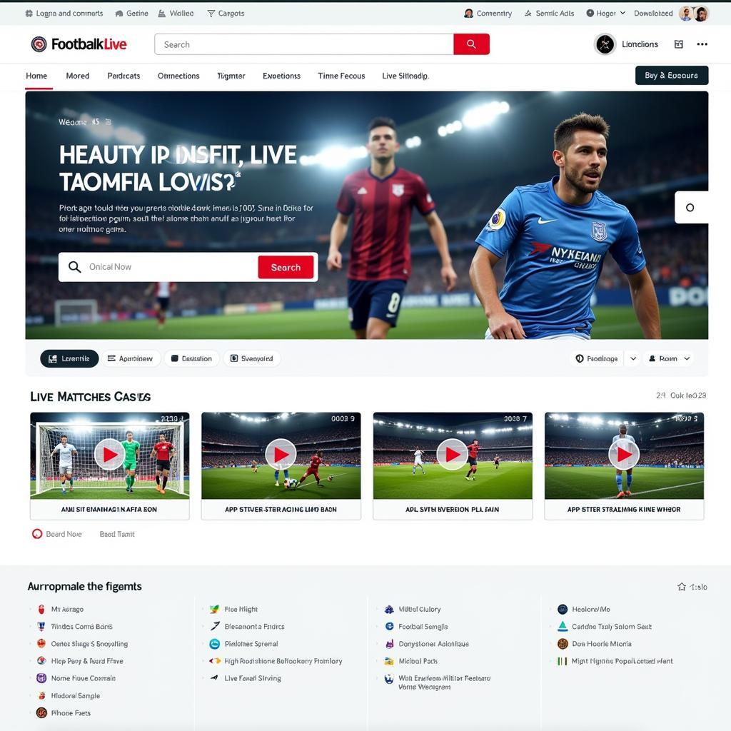 User-friendly interface on a football live streaming site