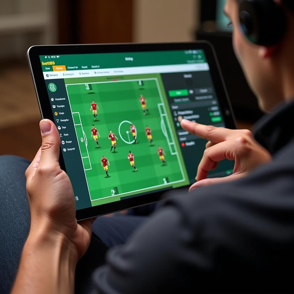 bet365 Live Football Commentary on Tablet