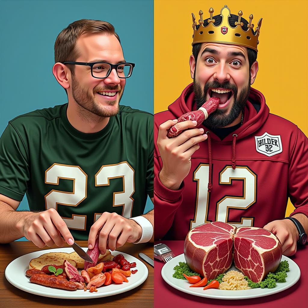 A split image of Billy Football and the Liver King