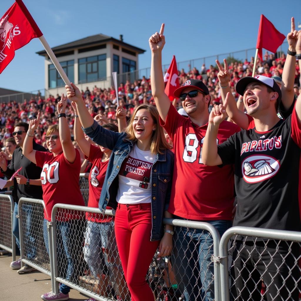 Bluffton Pirates Football Fans Celebrating a Touchdown