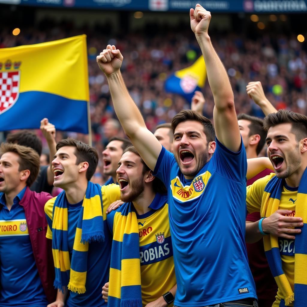 Bosnia and Herzegovina Football Fans Celebrating