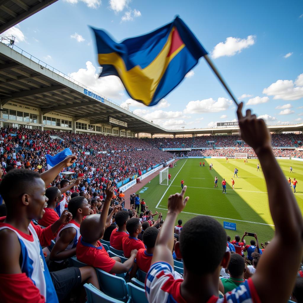 Botswana Premier League Fans Celebrating