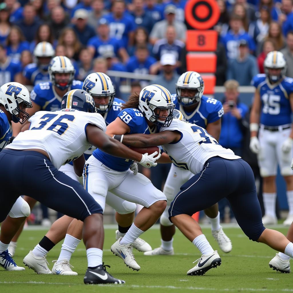 Brainerd High School football team playing a game