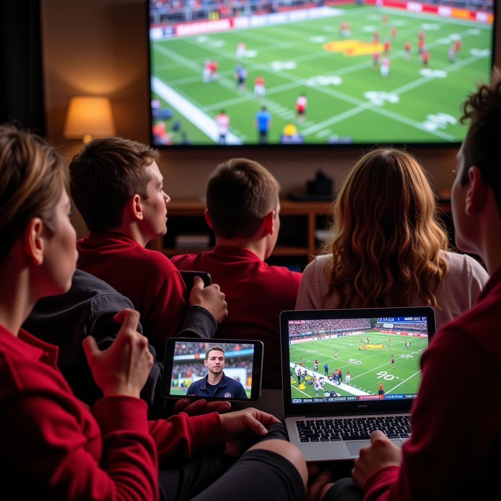 Brandon Bulldog Football Fans Watching Live Stream